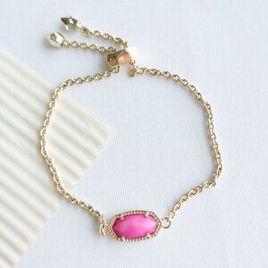 BRAND NEW Kendra Scott Elaina Adjustable Chain Bracelet Gold Purple Pearl